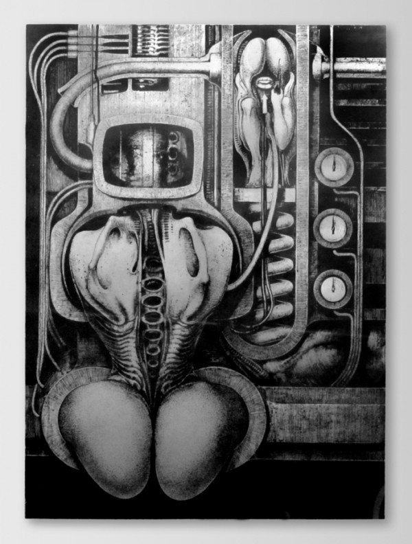 H. R. Giger - z cyklu Biomechanoidi, serigrafie, 130 x 90 cm, 1969