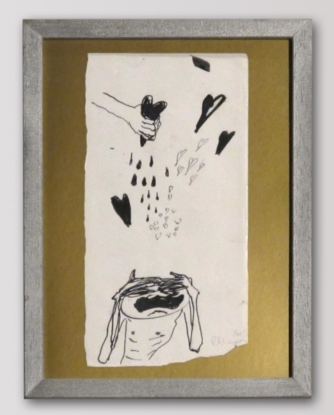 Martina Chloupa - Ve jménu lásky, soubor 9 menších kreseb, tuš/papír, 2003