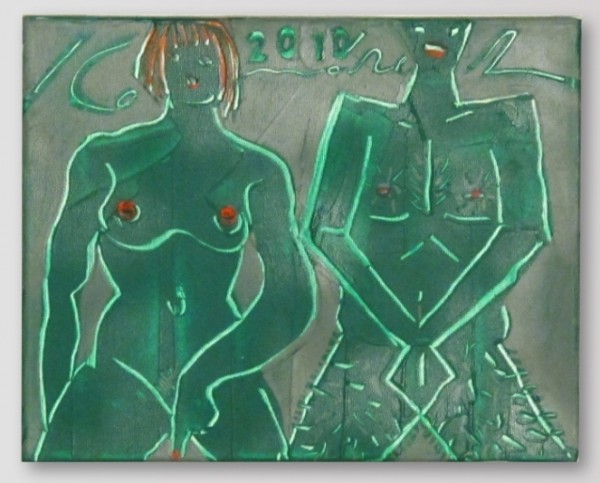 Ivan Komárek - Přetvářka, akryl na plátně, 30 x 23 cm, 2010