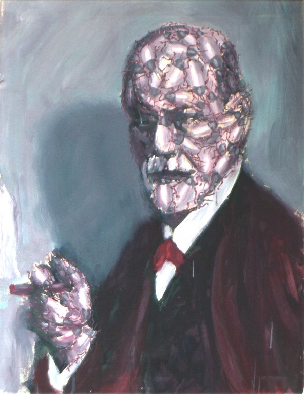 Roman Franta - S.Freud, akryl na plátně, 90 x 65 cm, 2005