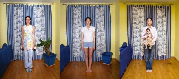 Julie Štybnarová: Autoportréty (triptych), fotografie, 2005-08