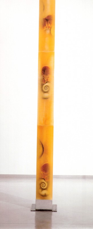 Daniel Pešta: Sloup 2, 1998-2008, olej na plátně, pryskyřice, beton, v.250cm