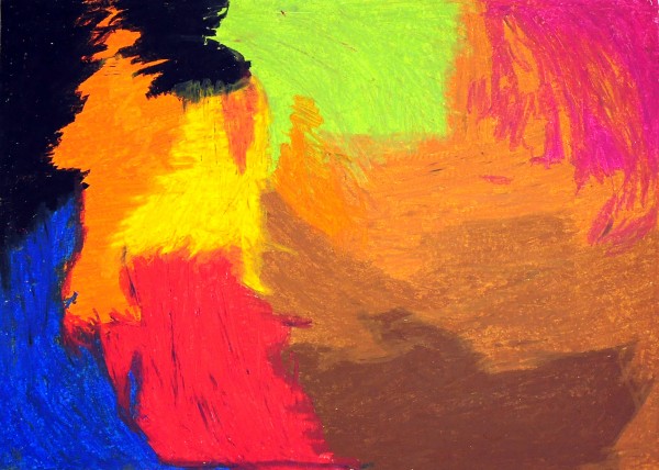 Klaus Zelmer: Vzor, Olejová křída na papíře, 2010, 50x70 cm  