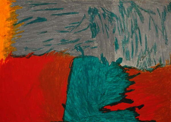 Klaus Zelmer: Vzor, Olejová křída na papíře, 2010, 50x70 cm    
