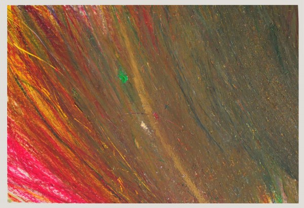 Pomp Uschi: Bez názvu, Olejová křída na papíře, 2001, 44x63 cm