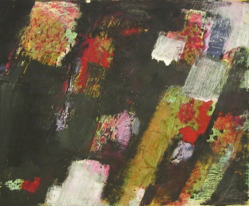 Endre Nemeš: Velký duch, akryl, tempera, karton, rok 1959, signováno LD, 37x44,5 cm 