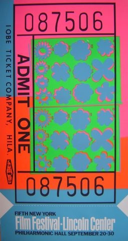 Andy Warhol: Lincoln Center ticket, serigrafie, rok 1967, 114x61 cm